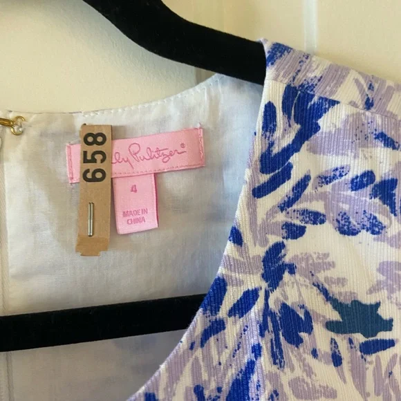 Lilly Pulitzer Women's Shift Dress Purple And White Sailboats Size 4 - Picture 3 of 4